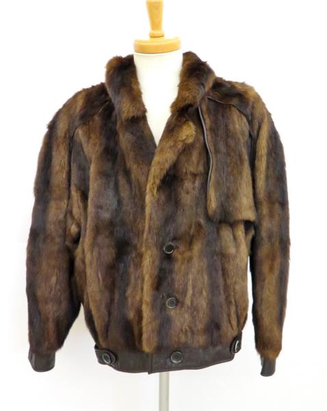 正規品 EMBA エンバ コート メンズ ウィーゼル 茶 高級 毛皮 F