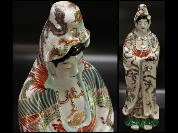 九谷焼　仏像　観音像　約61cm Yahoo!オークション - 「九谷焼観音像」九谷 の落札 (日本の陶磁