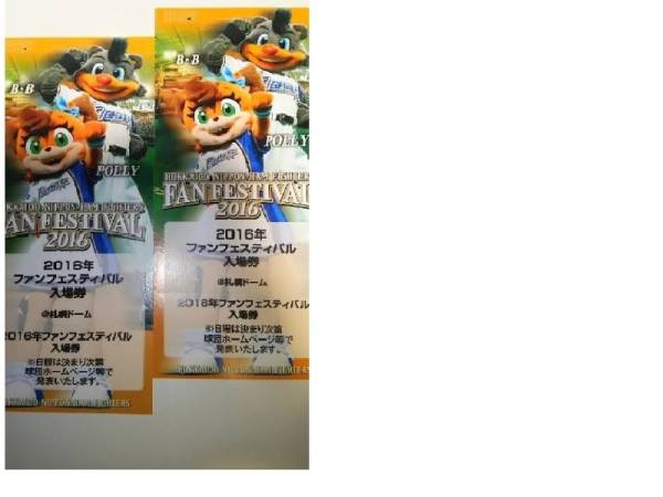 11/23(水・祝) 日ハム ファンフェスティバル 2016 入場券 ペア②