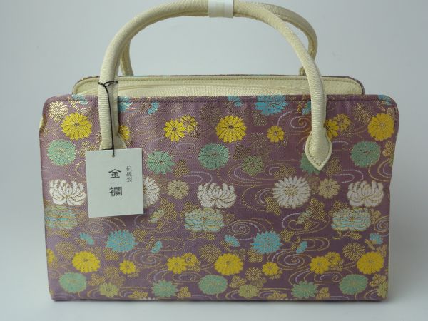 ▼三作▼新品税込　伝統裂　金襴　利休　バッグ　1