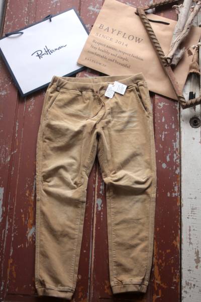 今期BAYFLOWベイフロー 硫化コーデュロイパンツM完売ジョグ
