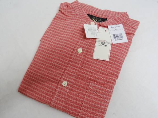 [60]新品 RRL プルオーバーヘンリーネックシャツS 長袖チェック
