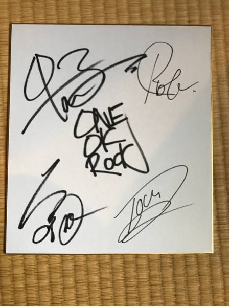 ONE OK ROCKワンオクロック直筆サイン入り色紙 サイン 記念品、思い出