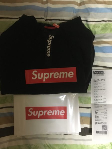 新品Supreme Contrast Placket Hooded Sweatshirt 黒 S boxlogo