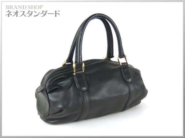 1円～ グッチ 2WAY ショルダーバッグ レザー ブラック