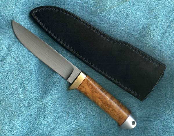 ★大型ナイフ★ドロップ、ナロータング、花梨瘤③斉藤実作