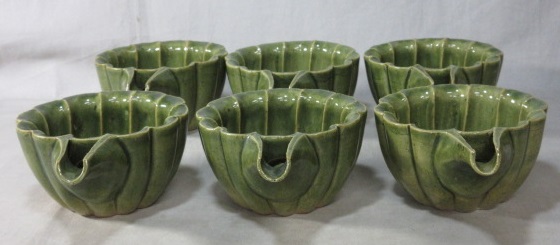 2025，限定セール ☆ 料理食器 「久岡冬彦作 織部片口 向付6客 」共