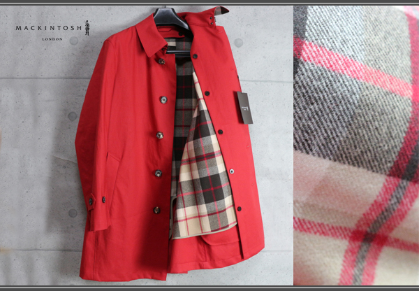 新品MACKINTOSH LONDONライナー付ボンディングコートM，L，LL赤