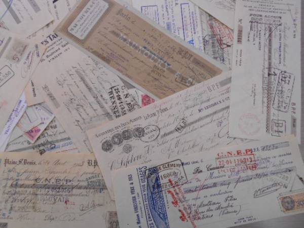 フランスアンティーク★古い領収書大量100枚セット★