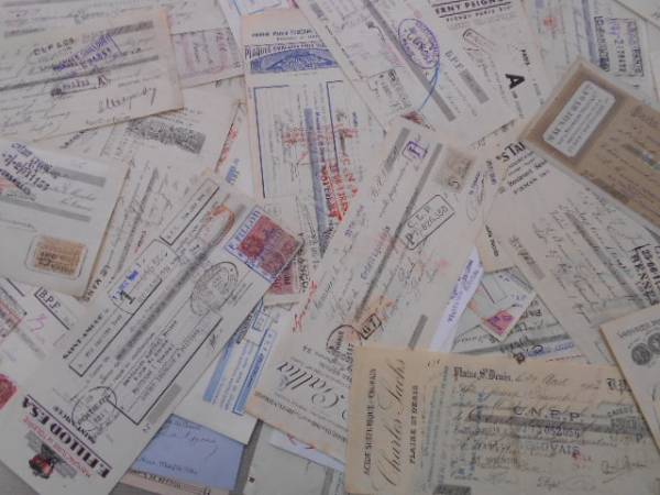 フランスアンティーク★古い領収書大量100枚セット★