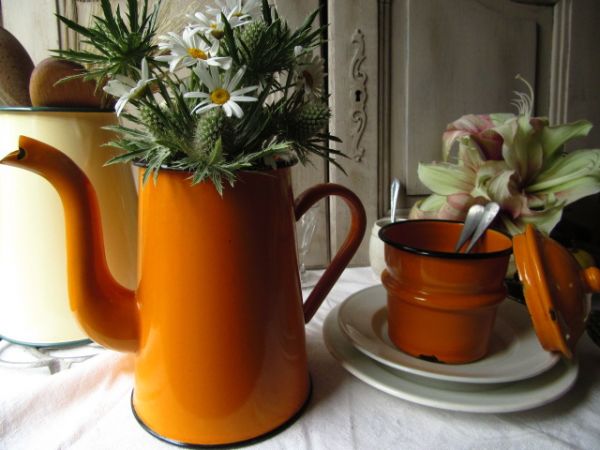 （仏）ヴィンテージ　素敵な2段式コーヒーポット