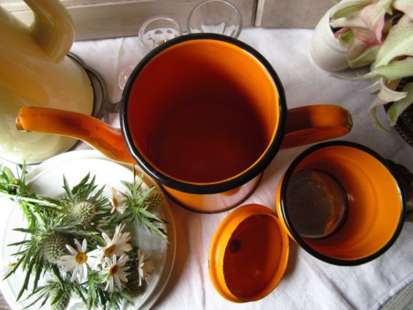 （仏）ヴィンテージ　素敵な2段式コーヒーポット