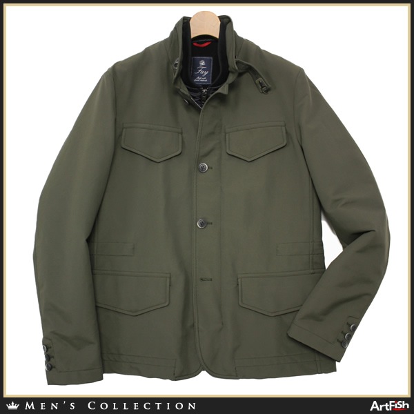 1円Fay★カーキ撥水ライナー付3WAYミリタリーブルゾンh962*M展示