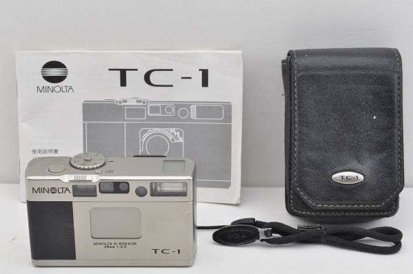 [美品 ]MINOLTA TC-1 ケース付 コンパクトフィルムカメラ 送無☆MINOLTAミノルタ TC-1 ケース付 フィルムコンパクトカメラ