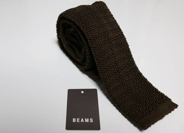 BEAMS F ASCOT ニットタイ ブラウン茶色 ネクタイ新品ビームス BEAMS F