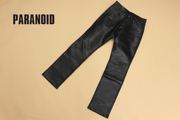 ★PARANOID/パラノイド 本革 レザー パンツ 黒 S