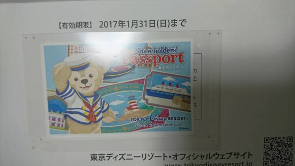 ☆東京ディズニーランド・シー☆株主用パスポート☆１枚☆