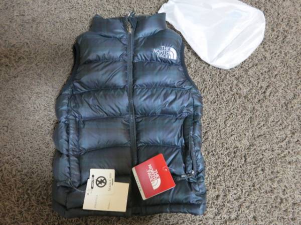 新品●ノースフェイス●ブラックウォッチ●ダウンベスト●110