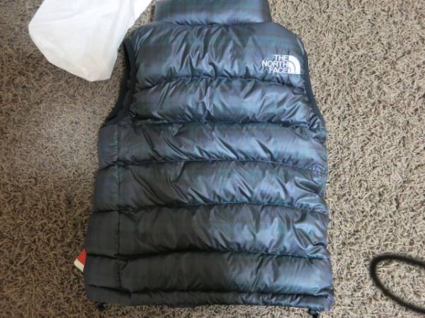 新品●ノースフェイス●ブラックウォッチ●ダウンベスト●110