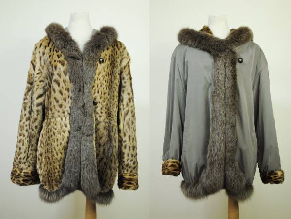 【程度上】レオパードキャット　リバーシブル　フードコート