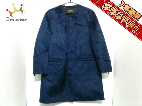 マックス&コー コート 42(J) レディース 美品 ネイビー MAX&CO. 【公式 