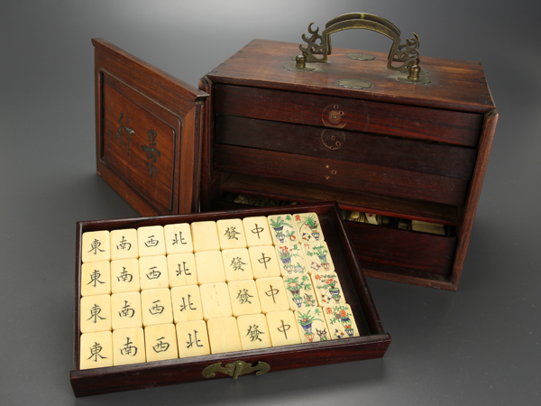 琴》時代品 麻雀牌 骨造竹背麻雀牌 古唐木時代箱 TAQ767 Yahoo