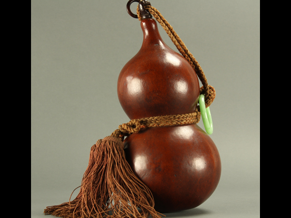 【琴》煎茶道具 時代品 瓢箪 砡環付 煎茶飾 古美術 AR147