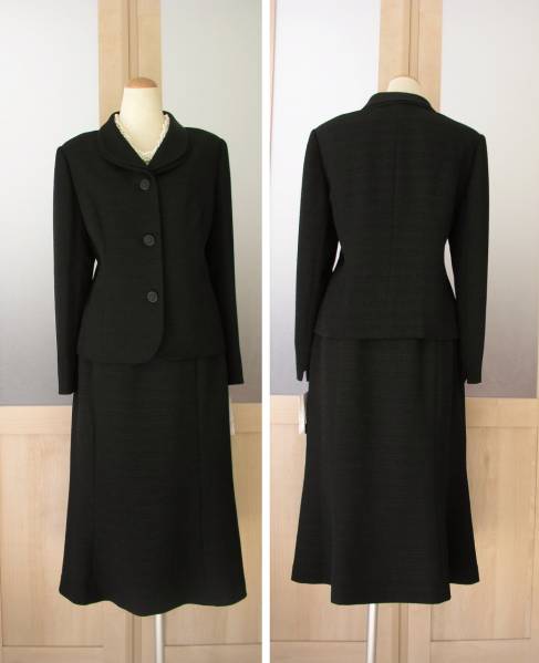 高級丹後ちりめん■上品*セットアップスーツ*冠婚葬祭*喪服*17号