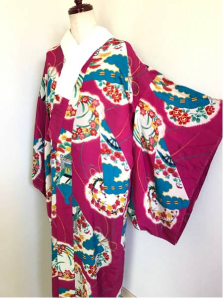 アンティーク 縮緬 単衣長襦袢