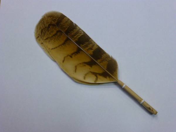 茶道具/煎茶道具　《　梟/ふくろう　》　羽箒/羽ほうき　３枚羽