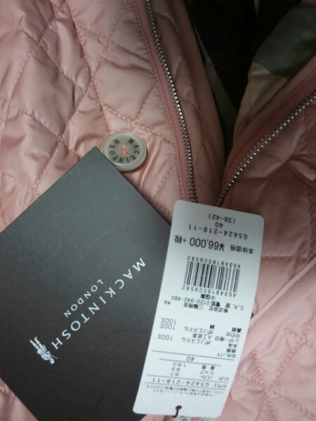マッキントッシュロンドン新品66000税キルティングコート40L 