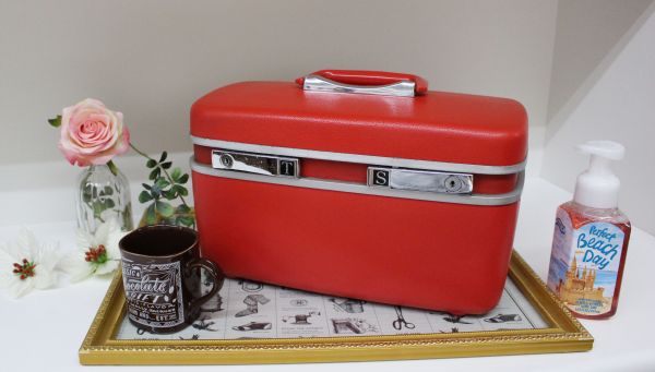 samsonite◆メイクボックス◆レッド アンティークUK◆