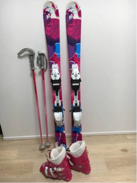 USED k2スキー板 102cm 105 ROXY 20.5cmブーツ 3点セット キッズ