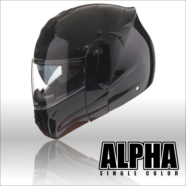 ALPHA フリップアップシステムヘルメット 黒 Lサイズ