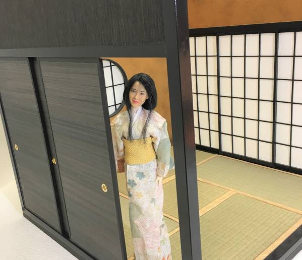 和風ドールハウス-10 組立式ドールハウス1/6サイズ 和室 日本間 丸窓
