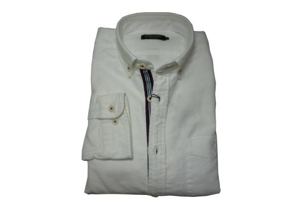 新品 ブラックレーベル クレストブリッジ 前立て長袖シャツ 白 L