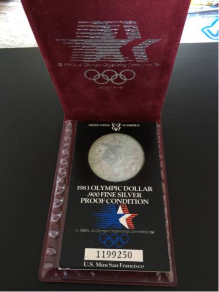 1983年 ロサンゼルスオリンピック 1ドル記念銀貨 プルーフ硬貨 J*u様