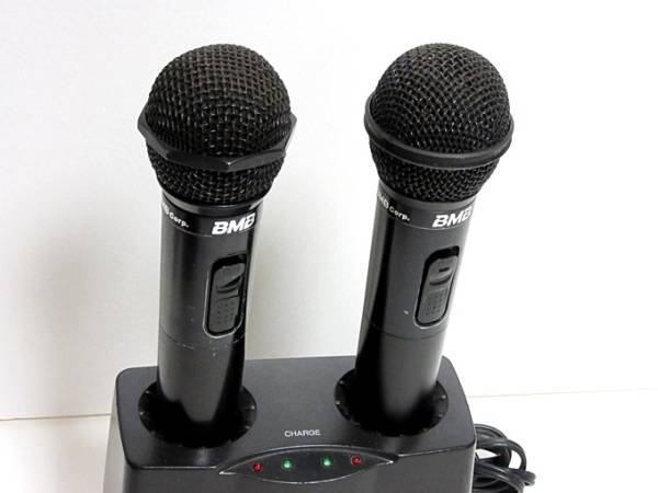 BMB★WM-610　赤外線ワイヤレスマイク 2本セット 4種類の音質設定で、幅広い年齢層をターゲットに歌いやすさを追求