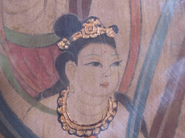 敦煌莫高窟壁画 彩絵 中国唐時代 人物像 骨董市掘り出し品 | 発掘品