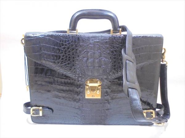 ◆本物 クロコダイル クロコ ワニ革 ブリーフケース ビジネスバッグ ◆AA013◆