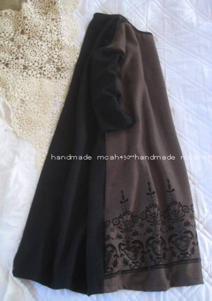 ::ハンドメイド　ウールフロッキープリントｏｐ::handmade