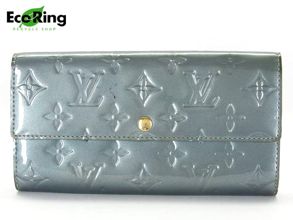 1円 ヴィトン M91564 ヴェルニ ポルトフォイユ サラ 長財布 ジーヴル BV630