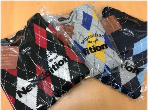 ●NewEdition・GOLF●ベスト【Lサイズ】 黒　NVY　GRY　選択