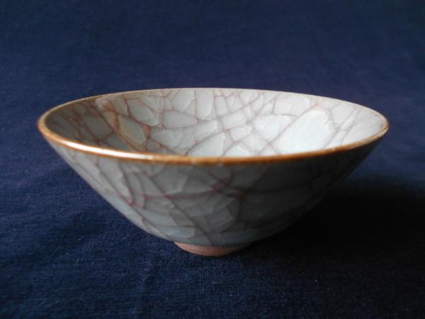 京焼 酒盃！ 作 利宋 木箱 新品 サカズキ 杯 ☆灰青磁ぐい呑☆