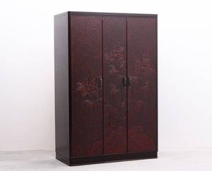 ○[最高級美品] 佐藤恵仙 鎌倉彫 円心彫 桐箪笥 漆塗り