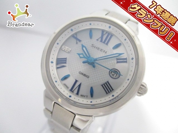 カシオ 腕時計■美品 SHEEN SHE-4516 レディース シルバー