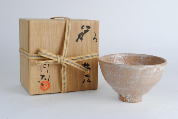 萩陶芸家 濱中月村 作 萩井戸茶碗 茶道具 抹茶碗 共箱付き 井戸茶碗