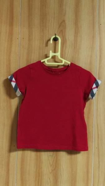 美品☆バーバリー☆袖口折り返し☆チェック☆Tシャツ☆12M ☆80