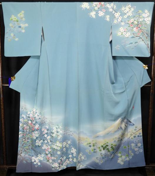 全国無料，正規品 い184 正絹 友禅物訪問着 富士山 桜 落款入り(仕立て上がり)｜売買されたオークション情報、yahooの商品情報をアーカイブ公開 - オークファン 仕立て上がり