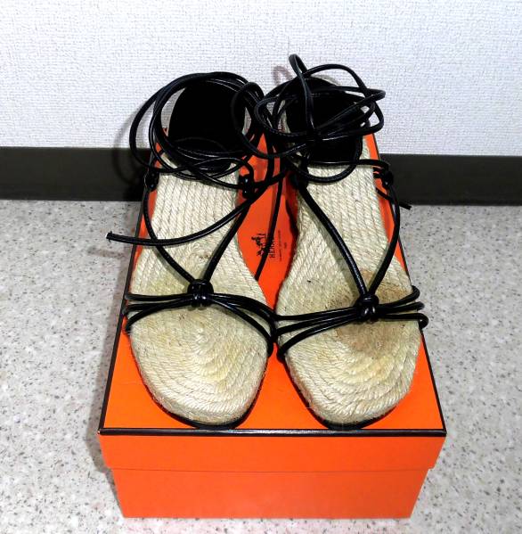 HERMES HERMES/エルメス エスパドリーユ ウェッジ多重ストラップ HERMES HERMES/エルメス エスパドリーユ ウェッジ多重ストラップ